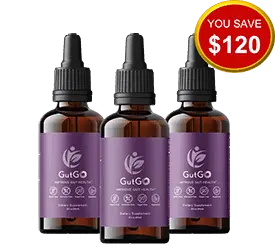 GutGo three bottles with banner